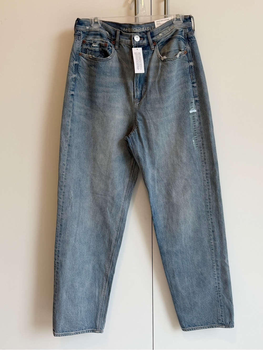 American Eagle Women’s  Baggy Jeans Size 12 Long High Rise Comfort Stretch NWT